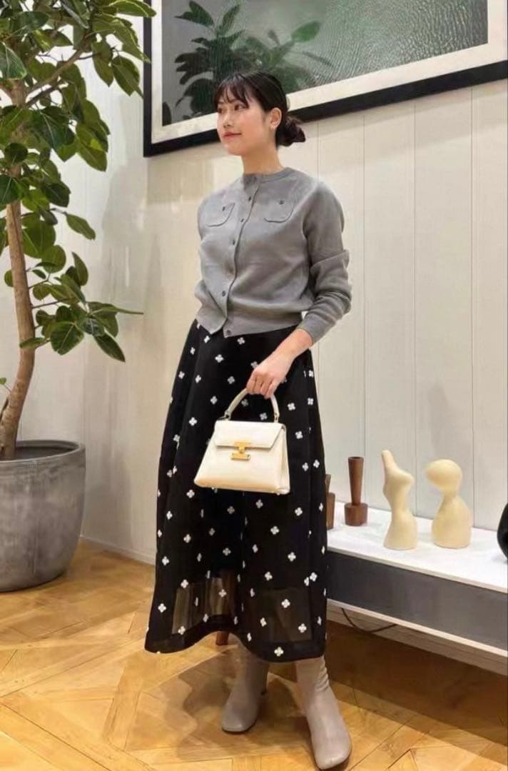 CABaN コットンカシミヤクルーネックカーディガン　Sサイズ