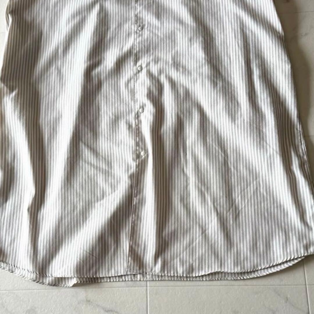 美品*ダントン ストライプ柄シャツワンピース ベージュ系