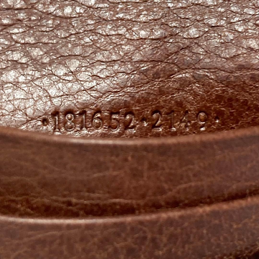 美品　人気　GUCCI グッチ　二つ折り　財布　シマレザー　シマ　茶色　ゴールド
