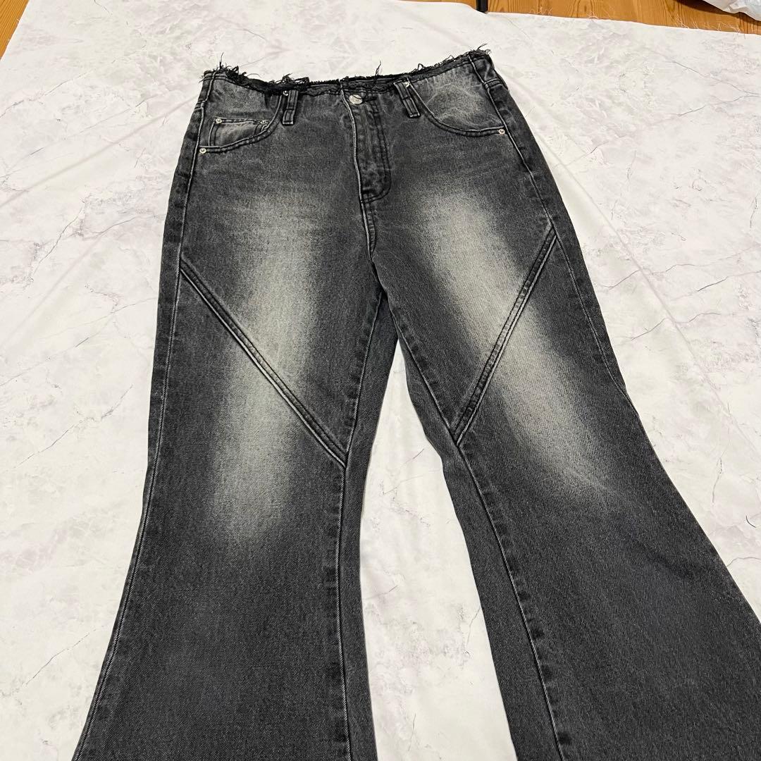 SLY FRINGE JW FLARE PT-E ブラック デニム　フレア　2