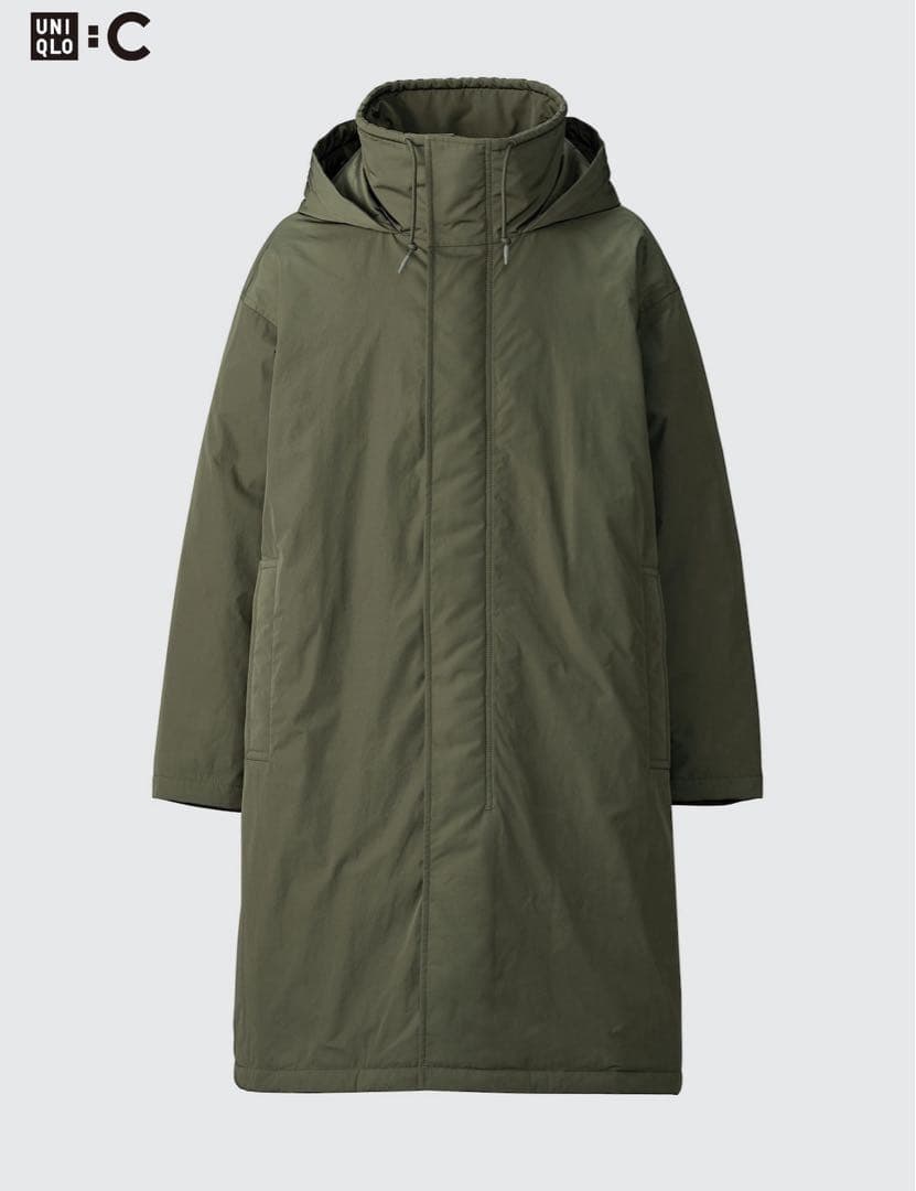 UNIQLO C フーデッドコート　57 OLIVE Sサイズ