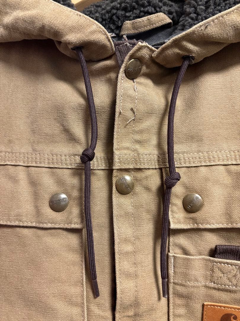 Carhartt フード付きベスト S ベージュ　廃盤　美品