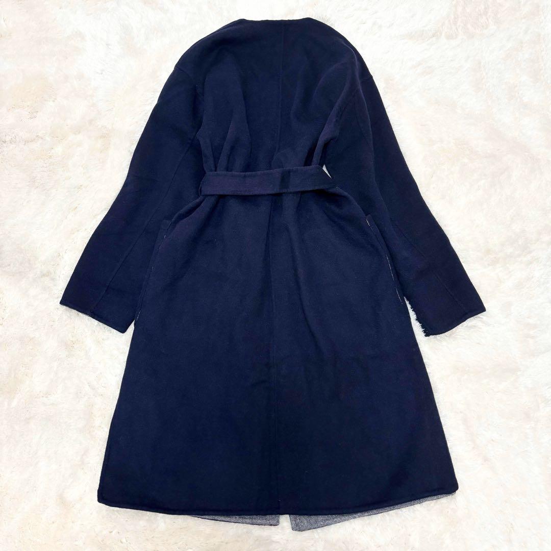 【タグ付き】any sis リバーシブル ウールリバー ロングコート ベルテッド