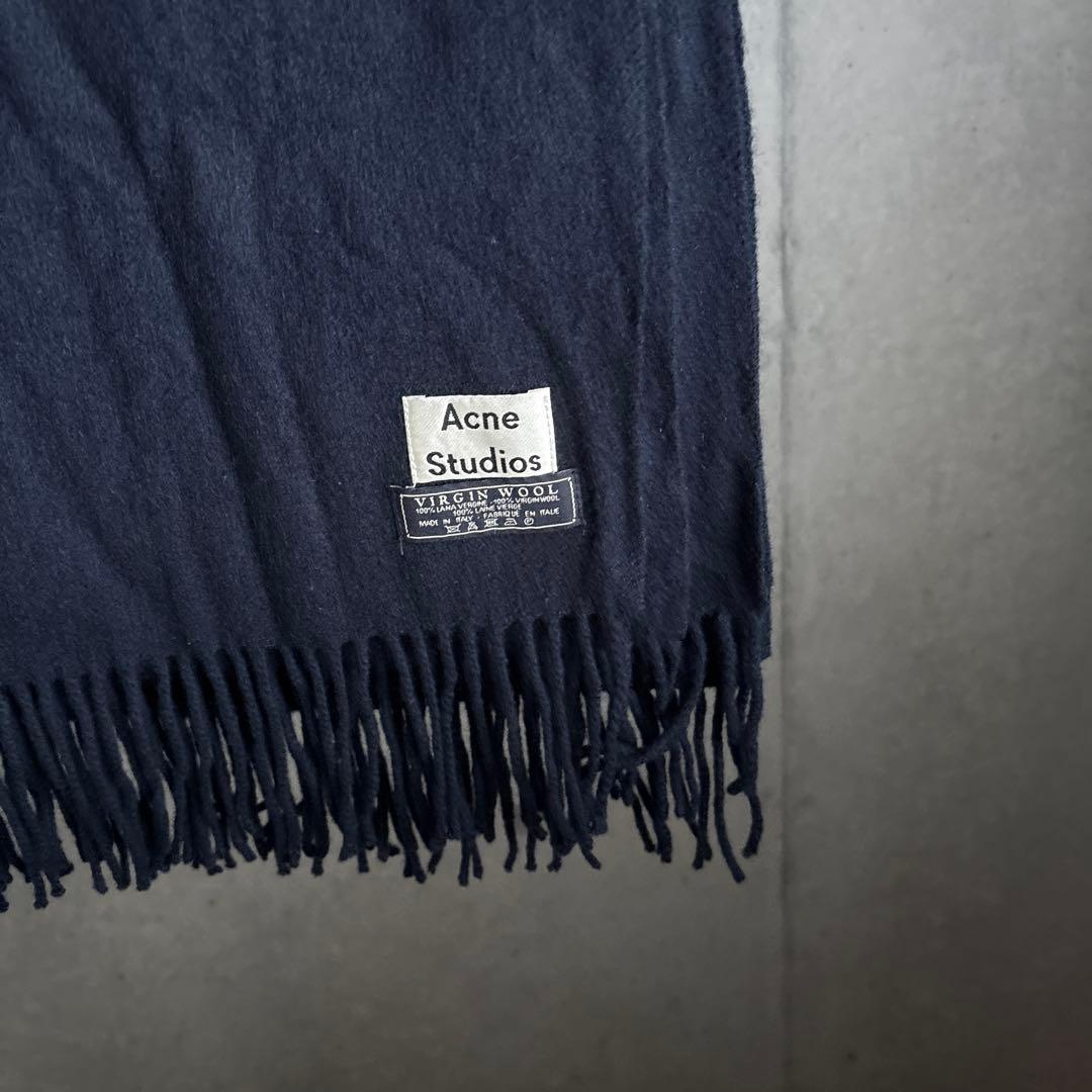 【最終値下げ！美品】Acne Studios ウール ネイビー マフラー