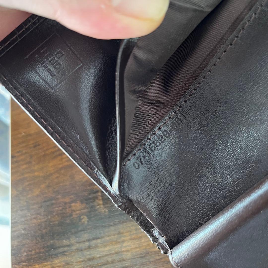 FENDI フェンディ ズッカ柄×レザー 三つ折り財布 ミニ財布