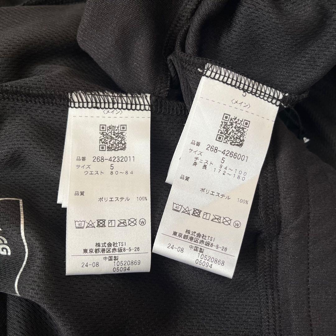 新品★PGG パーリーゲイツ 黒系セットアップ 長袖ハイネック＆ハーフパンツ 5