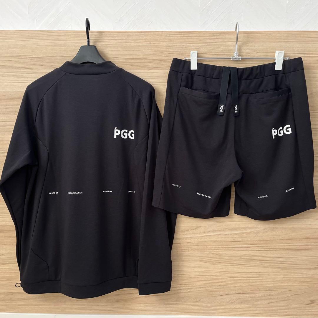 新品★PGG パーリーゲイツ 黒系セットアップ 長袖ハイネック＆ハーフパンツ 5