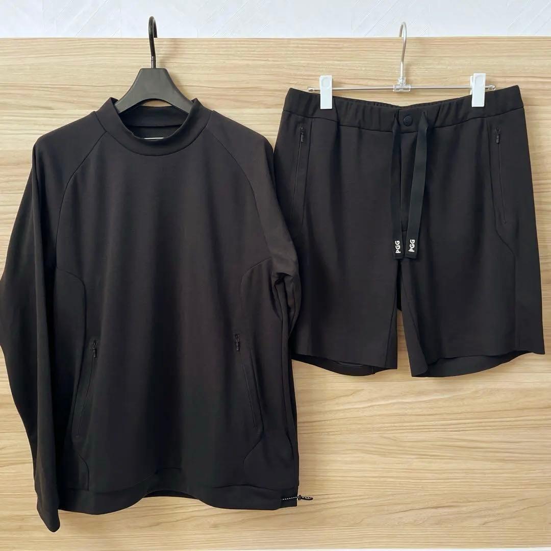新品★PGG パーリーゲイツ 黒系セットアップ 長袖ハイネック＆ハーフパンツ 5