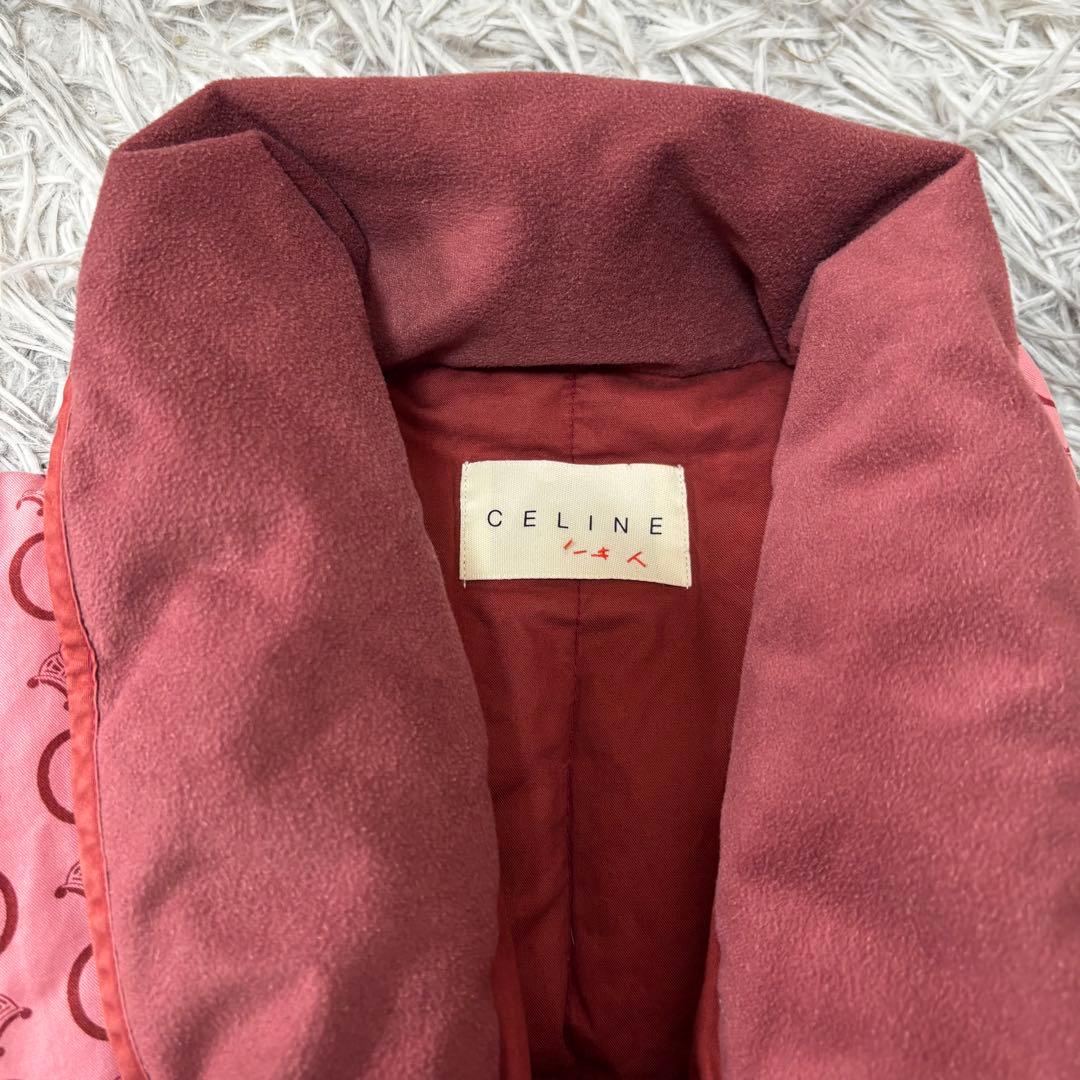 CELINE セリーヌ 肩当て ダウンケープ ピンク　ダウンベスト 防寒