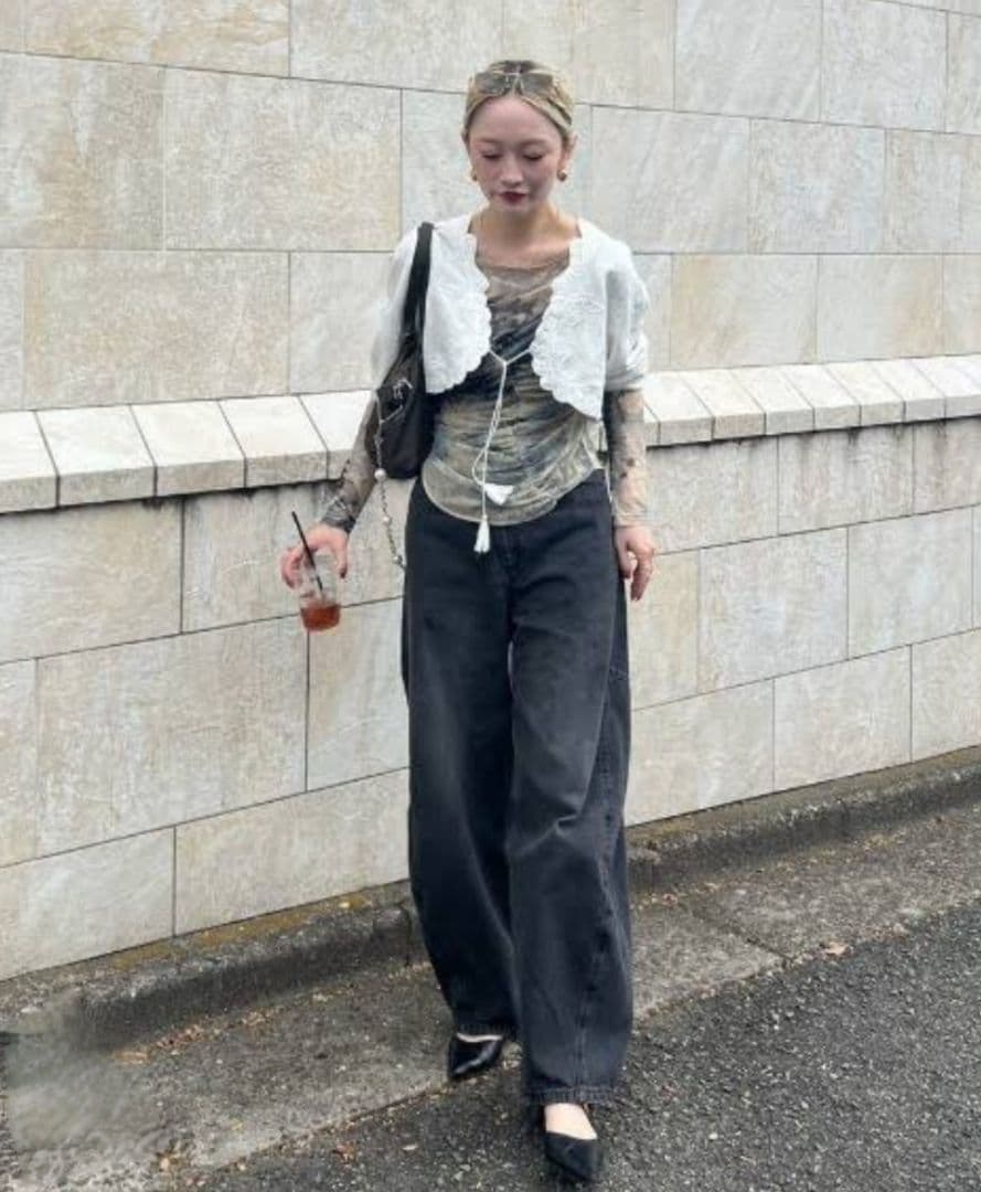 トップス MEDI BATTEN LACE BOLERO BLOUSE ameri
