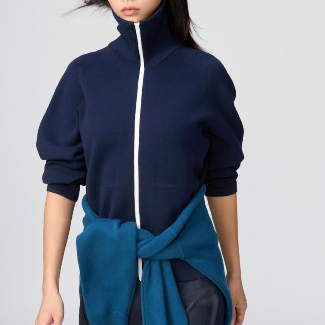 ミラノリブフルジップカーディガン UNIQLO :Cネイビー