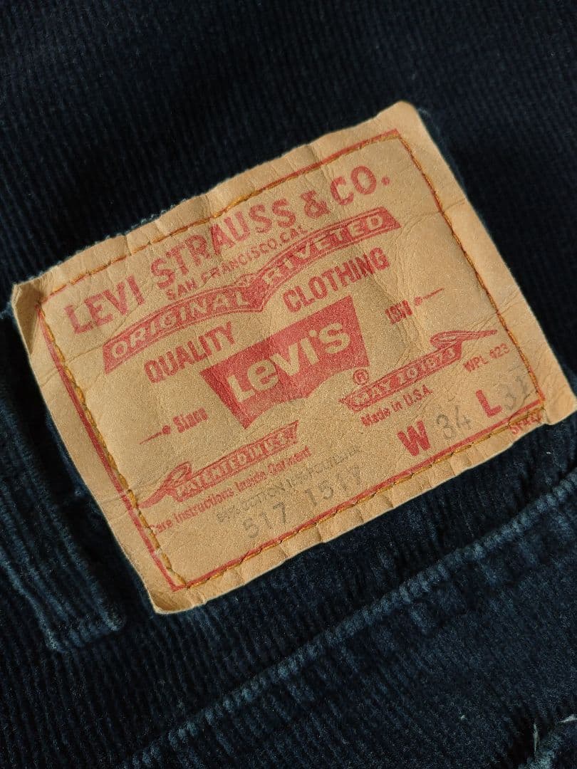 80s´Levi's517コーデュロイ 1517ネイビー極美品
