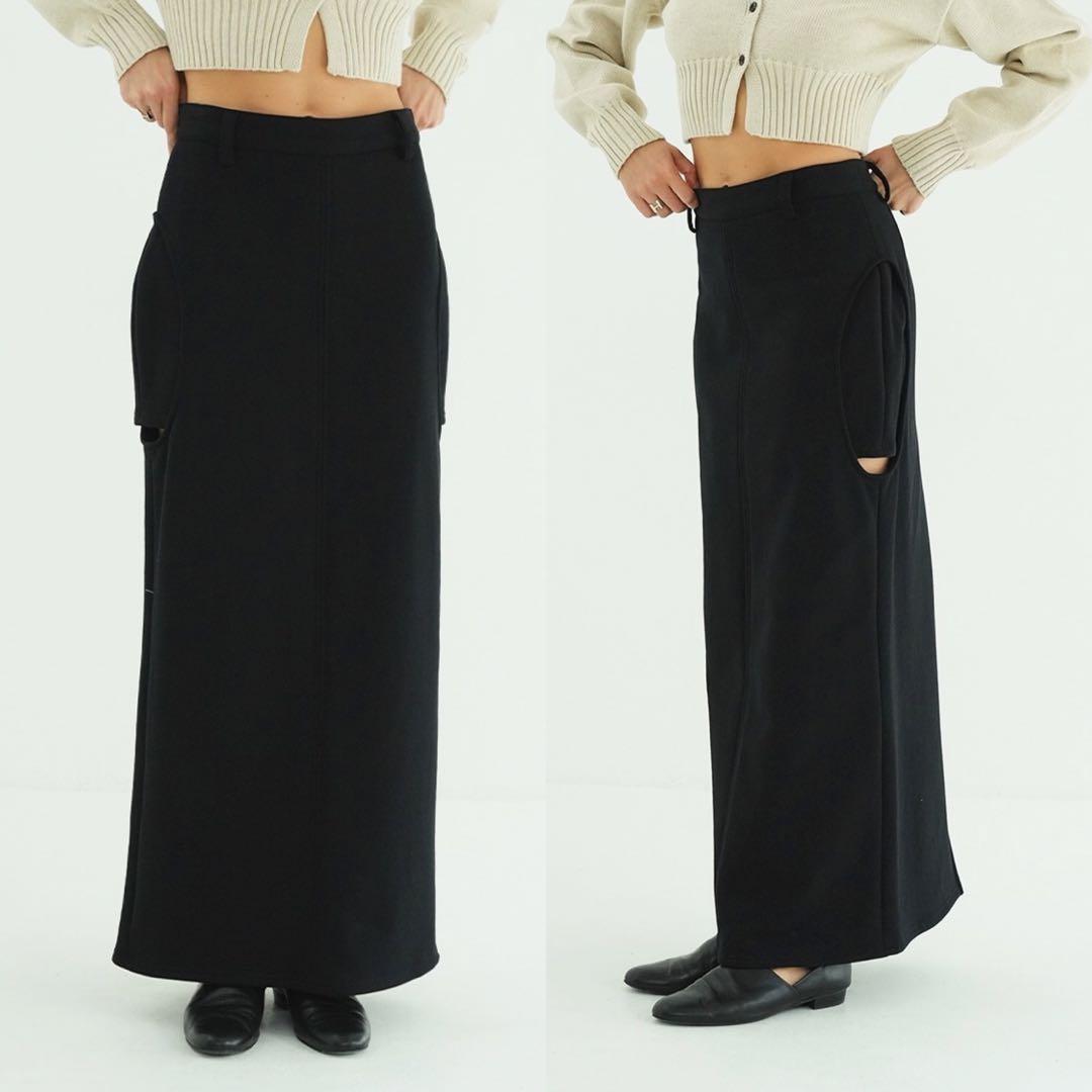 CLANE 26SS CIRCLE CUT SWEAT SKIRT ブラック 2