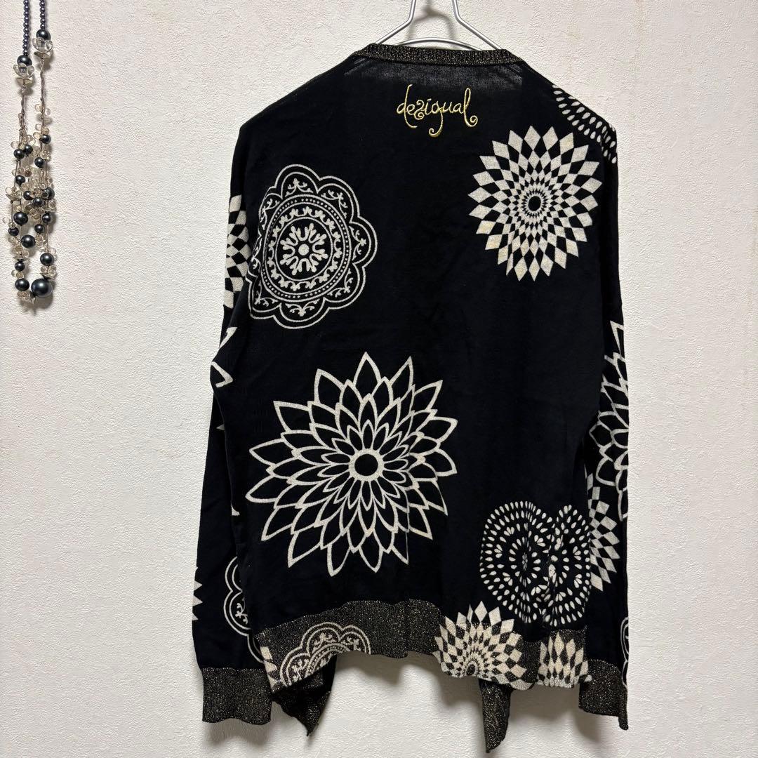 タグ付✨未使用 Desigual 花柄カーディガン ブラック スパンコール ラメ