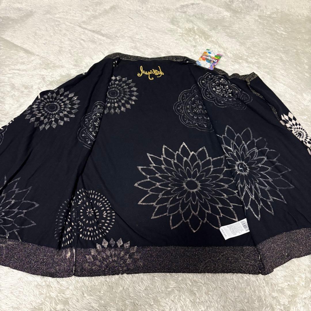 タグ付✨未使用 Desigual 花柄カーディガン ブラック スパンコール ラメ