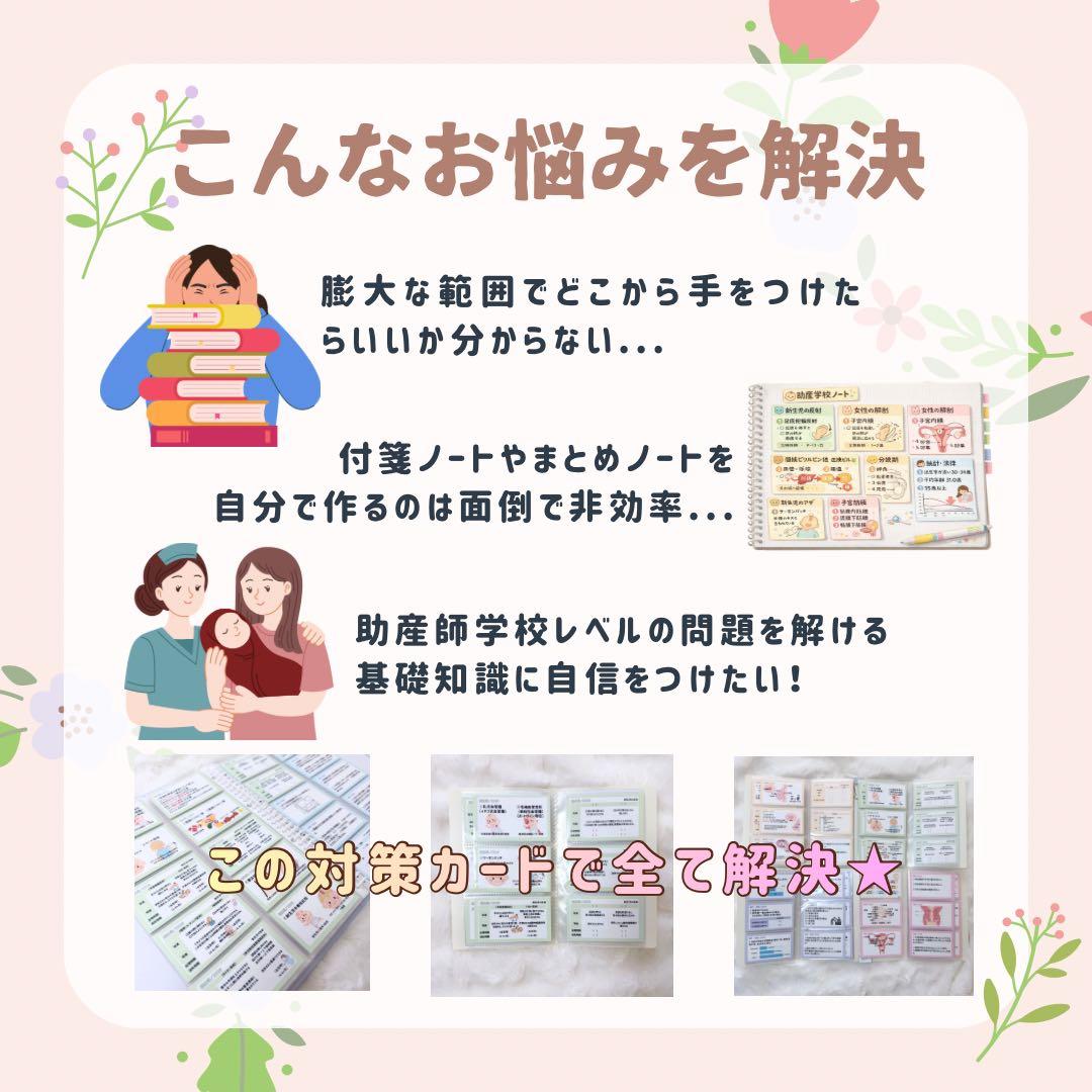 口コミ割引｜助産師学校受験｜基礎問題713問236枚｜対策カード｜情報カード
