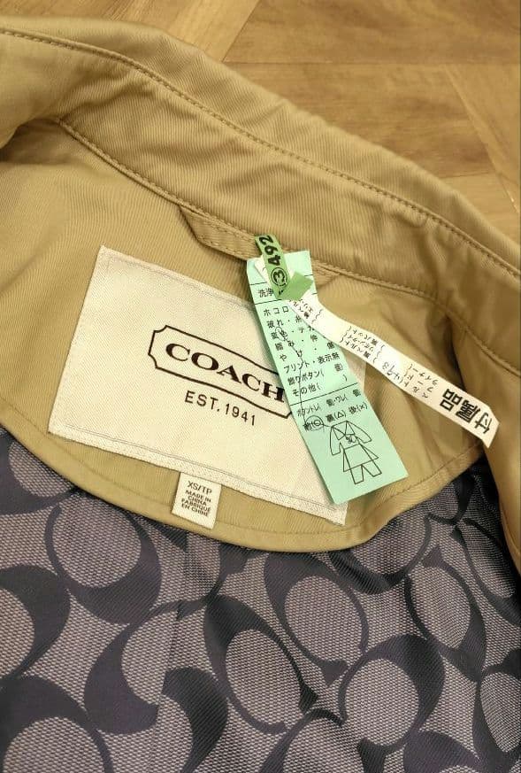 【美品】COACH ショート丈 トレンチコート ベージュ　クリーニング済み