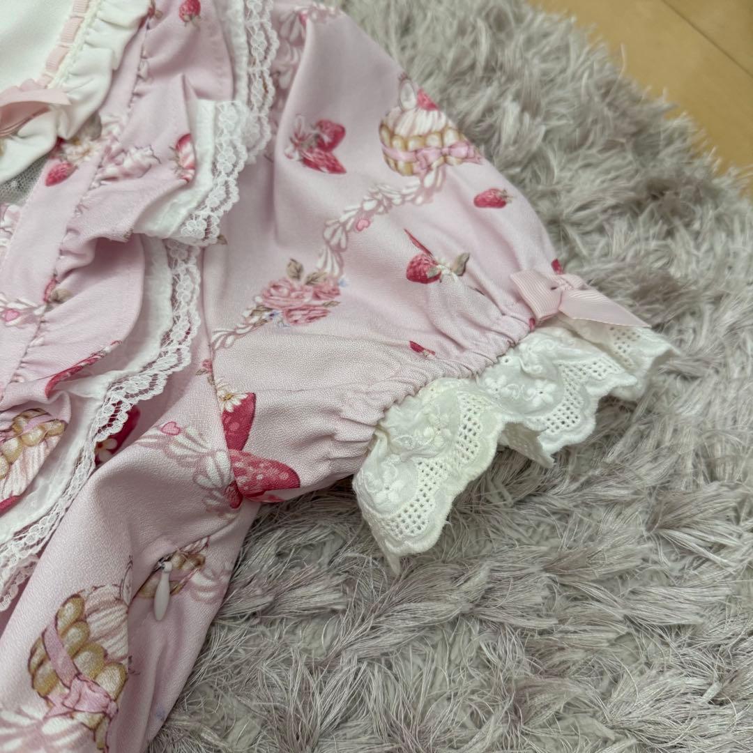 リズリサ Creamy Berry柄 ワンピース ピンク ストロベリー