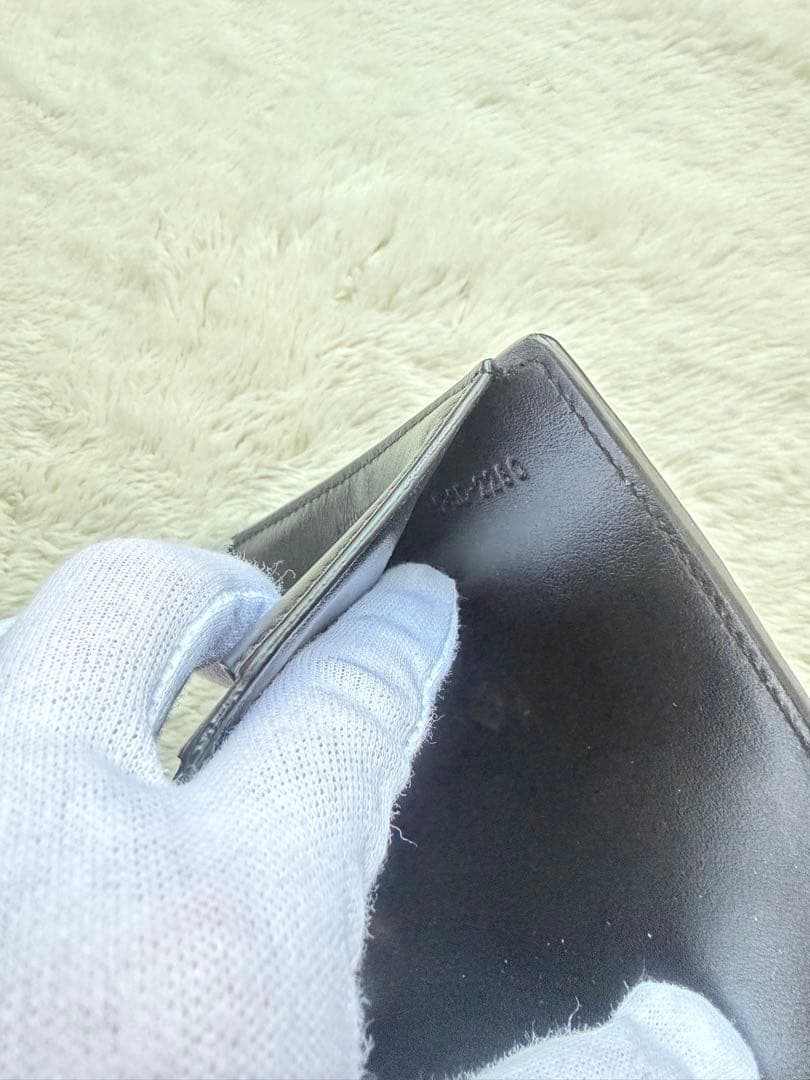 CELINE ブラック 三つ折り財布 スモールフラップウォレット トリンオフ