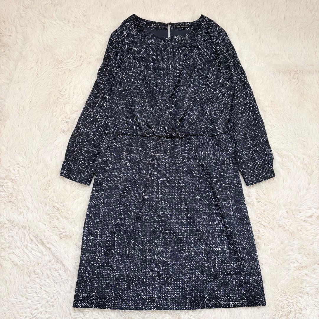 美品✨大きいサイズ✨23区　総柄　切り替えワンピース　46 小花柄　長袖