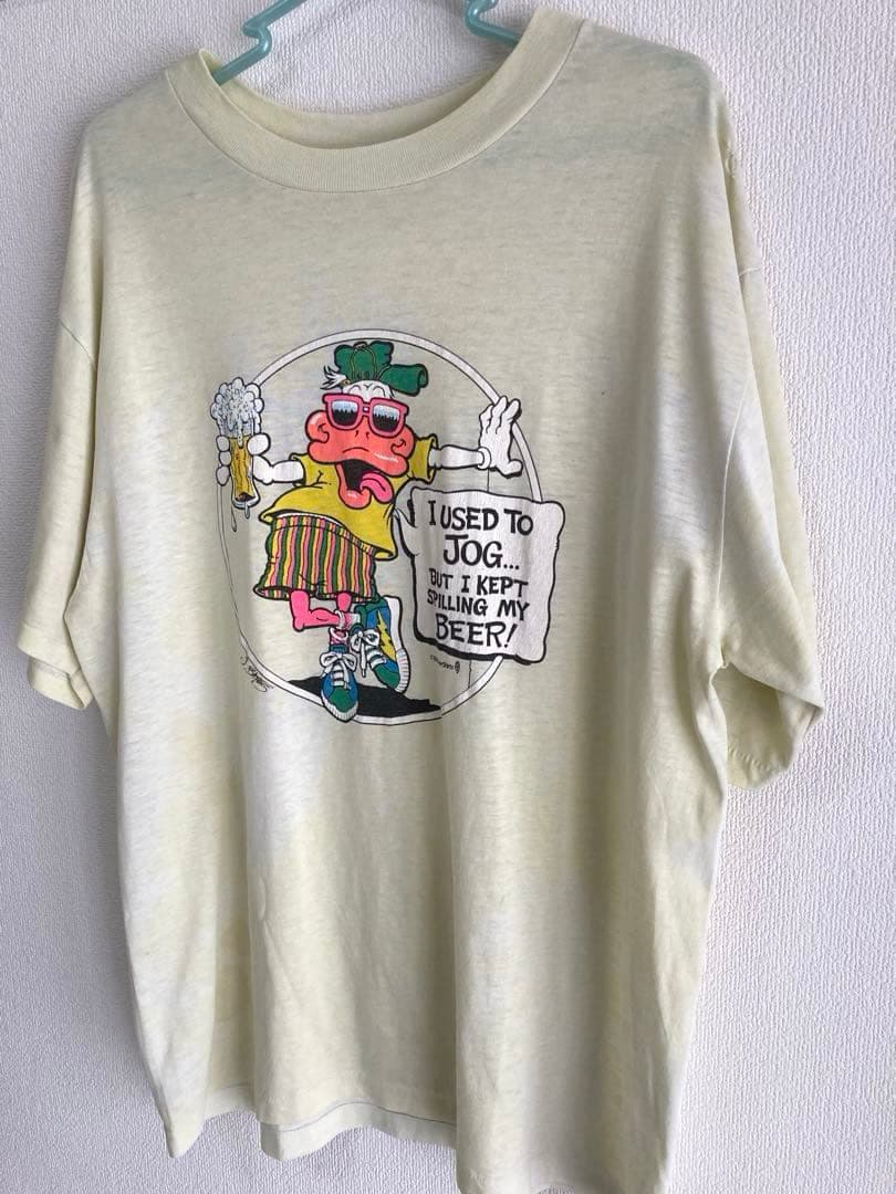 80s 90sヴィンテージTシャツ tee アニメ　キャラ　BEER XL