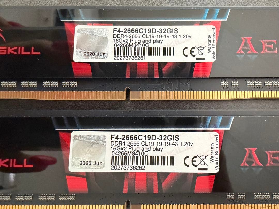 G.SKILL AEGIS DDR4 32GB 16GB×2 メモリ 訳あり