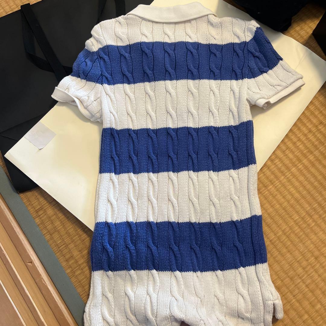 Polo by Ralph Lauren 半袖ポロシャツ M 青白ストライプ