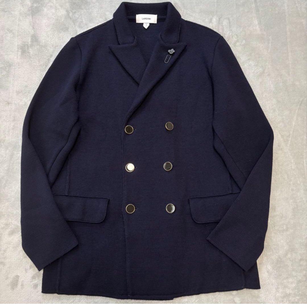 極美品✨ LARDINI ダブルテーラード　ミラノリブニット　金ボタン　現行6B