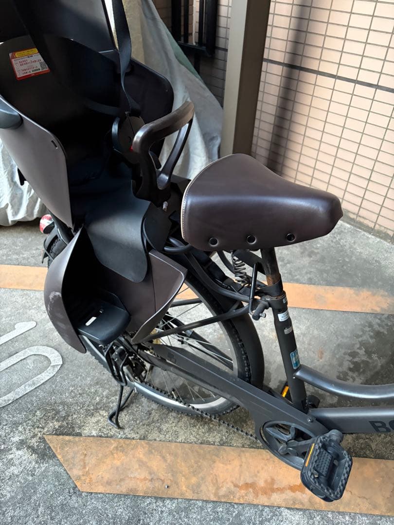 ブラウン チャイルドシート付きシティサイクル　ボールドラインOGK グランディア