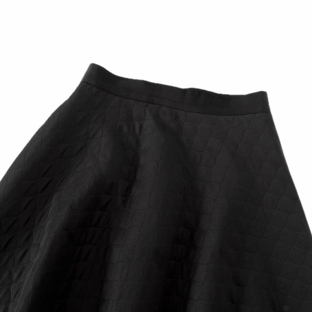 美品 M-premier BLACK キルティングロングフレアスカート 36