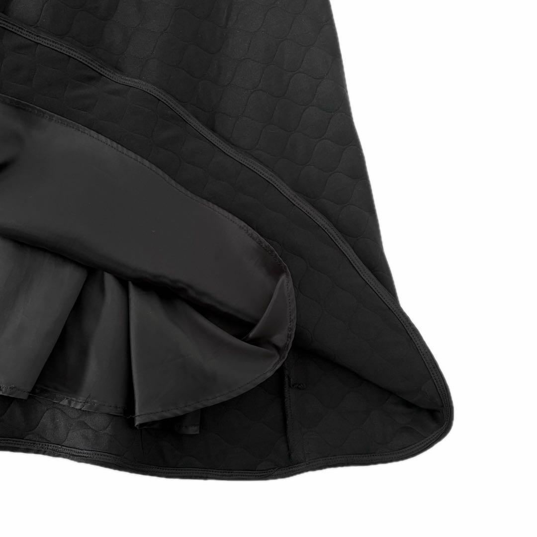 美品 M-premier BLACK キルティングロングフレアスカート 36