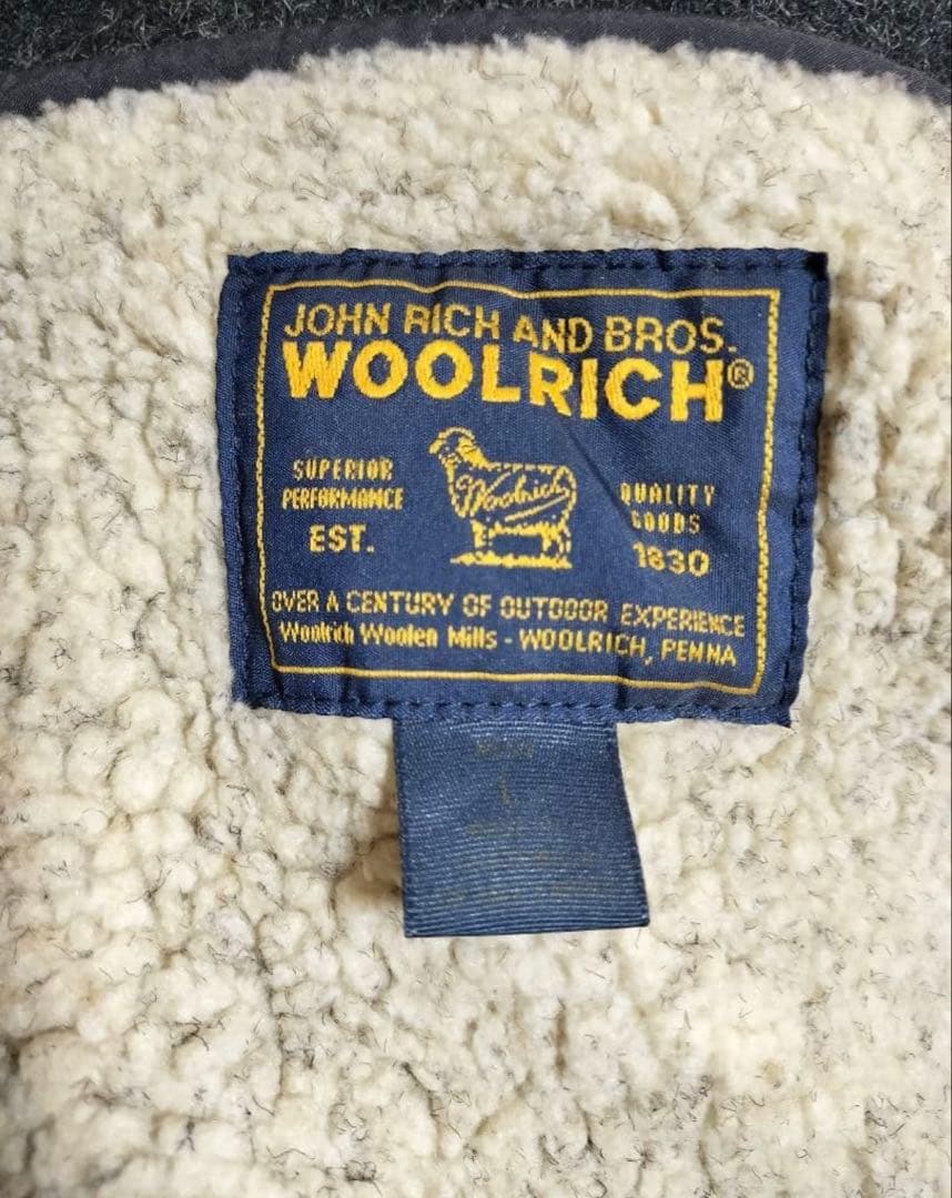 【レア】WOOLRICH ウール ボアベスト チャコールグレー