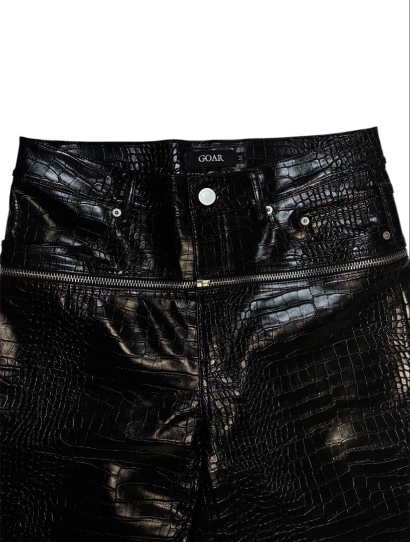 ae　goar.archive BLACK CROCO クロコレザーパンツ
