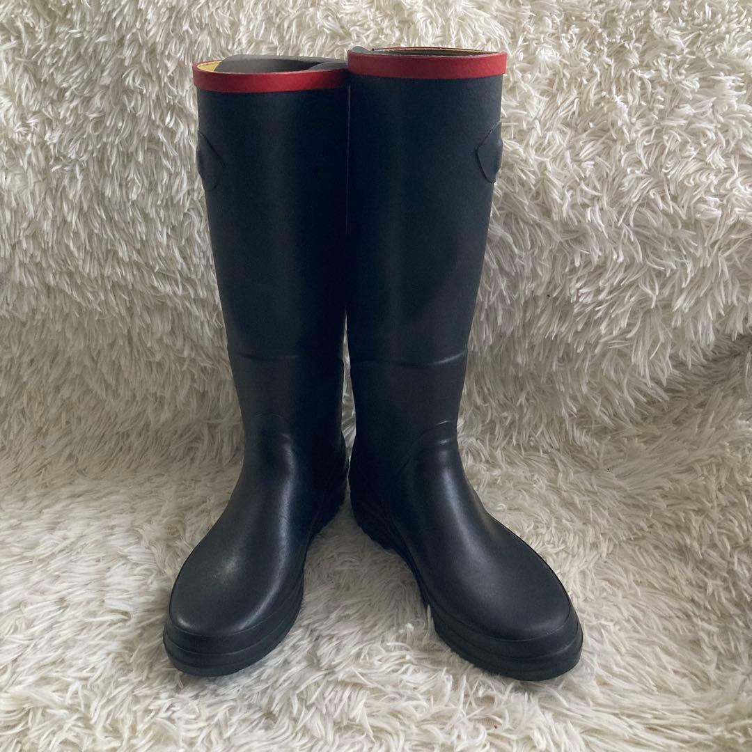 AIGLE 長靴 ブラック/レッド シャンタベル　37