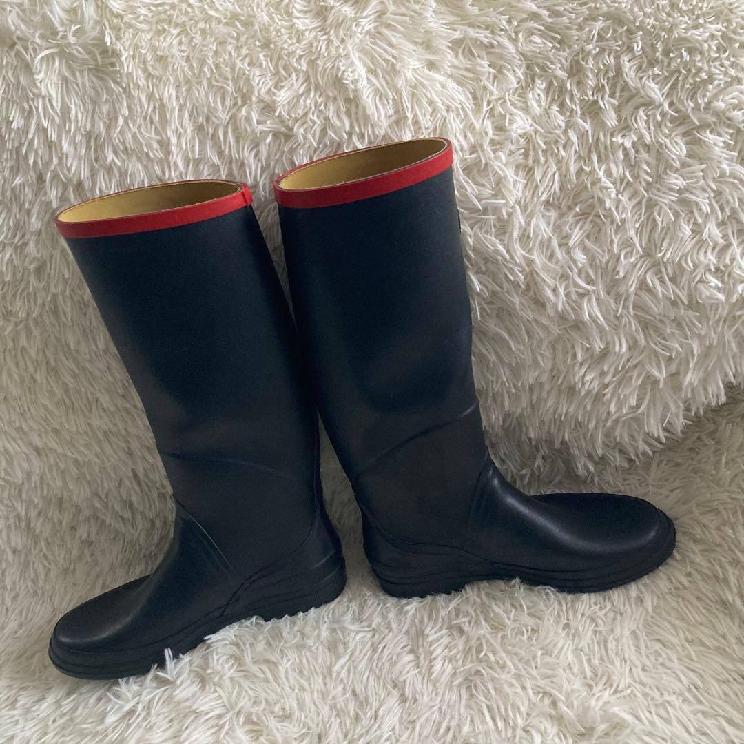 AIGLE 長靴 ブラック/レッド シャンタベル　37