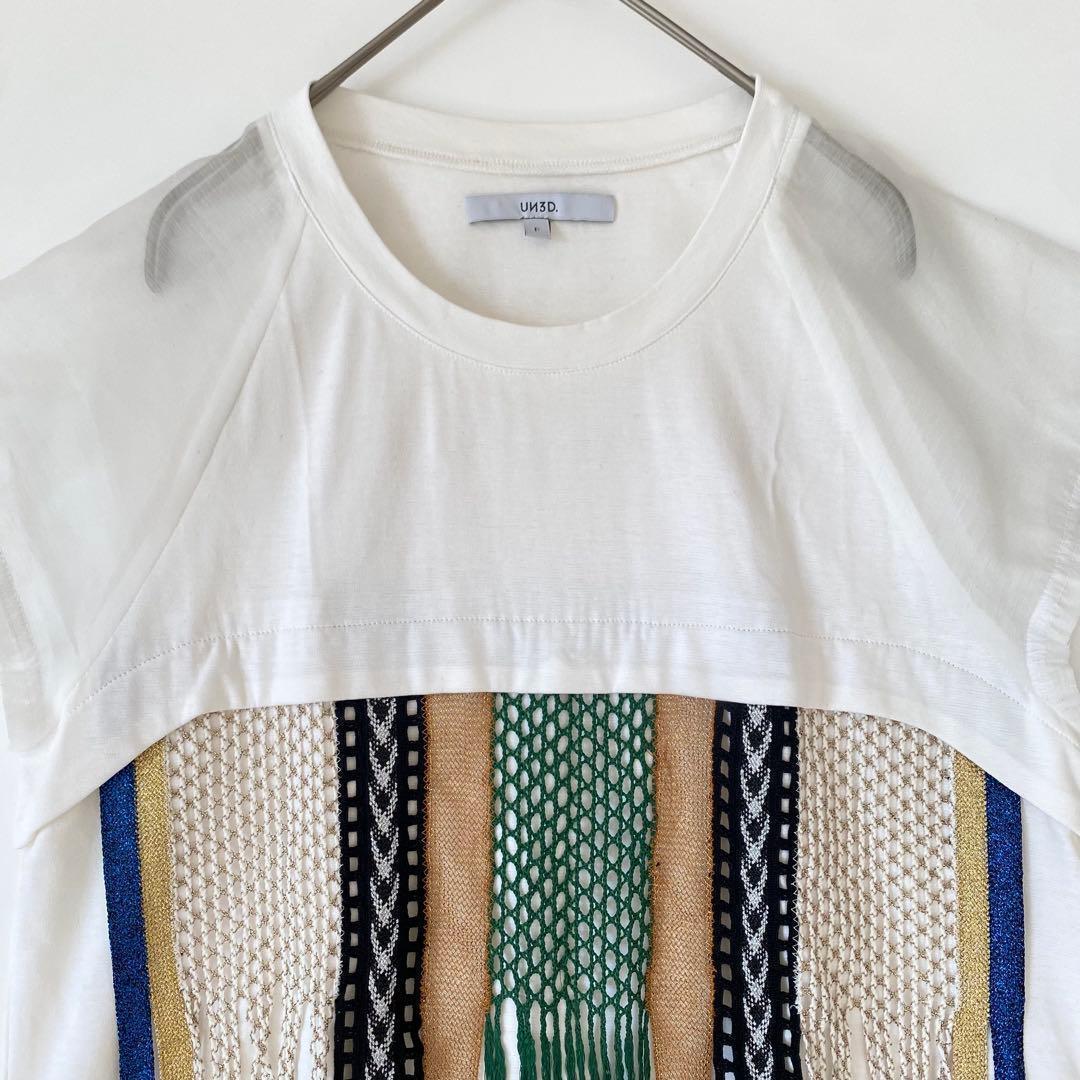 希少◆UN3D.◆トレーションレーストップス　フリンジ　白　Tシャツ【定価3万】