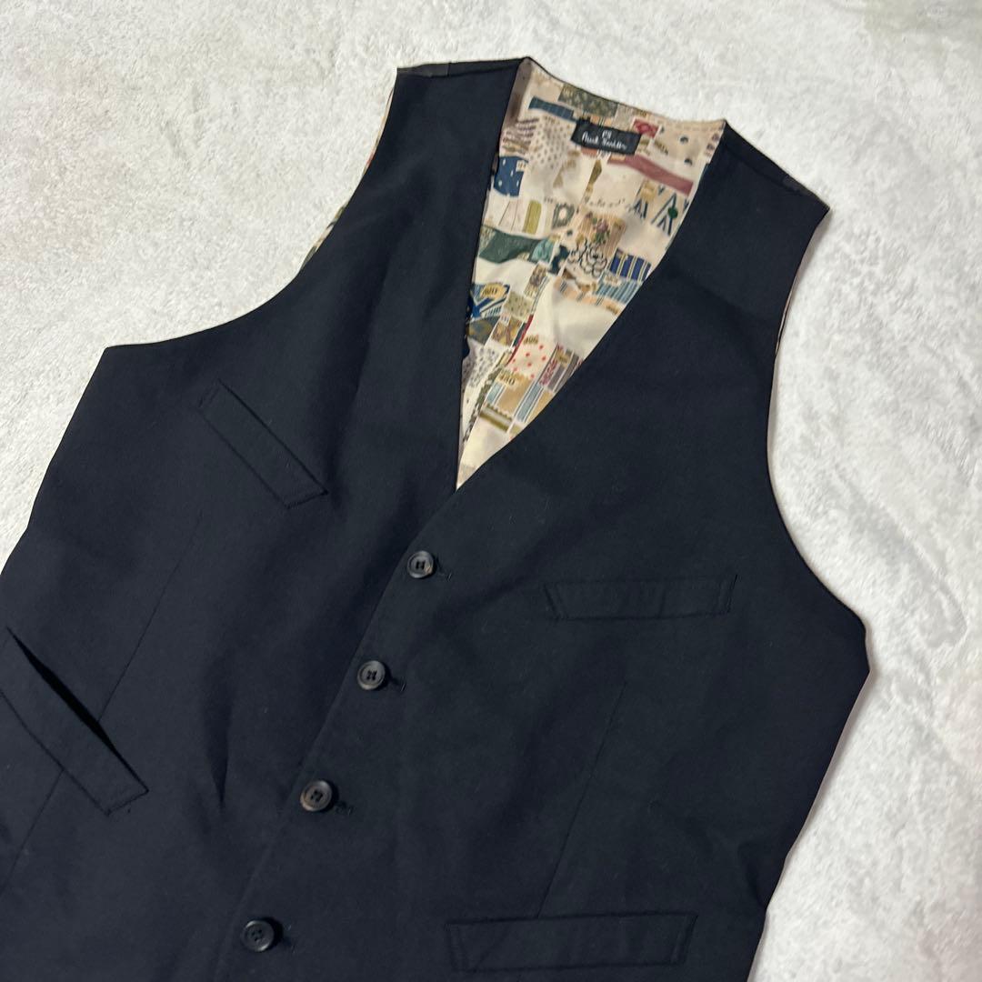 ✨Paul Smith ポールスミス ジレ ベスト L ブラック　 裏地　総柄
