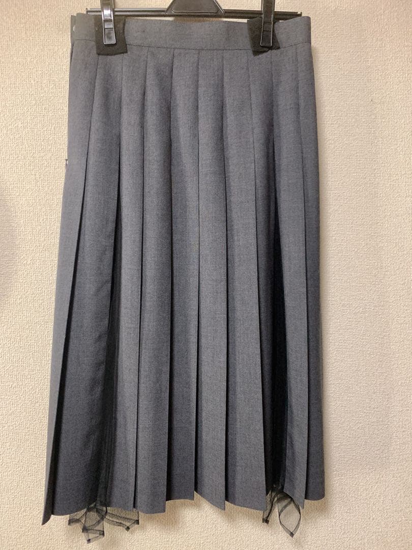 スカート FETICO WOOL&TULLE COMBINED PLEATED SKIRT