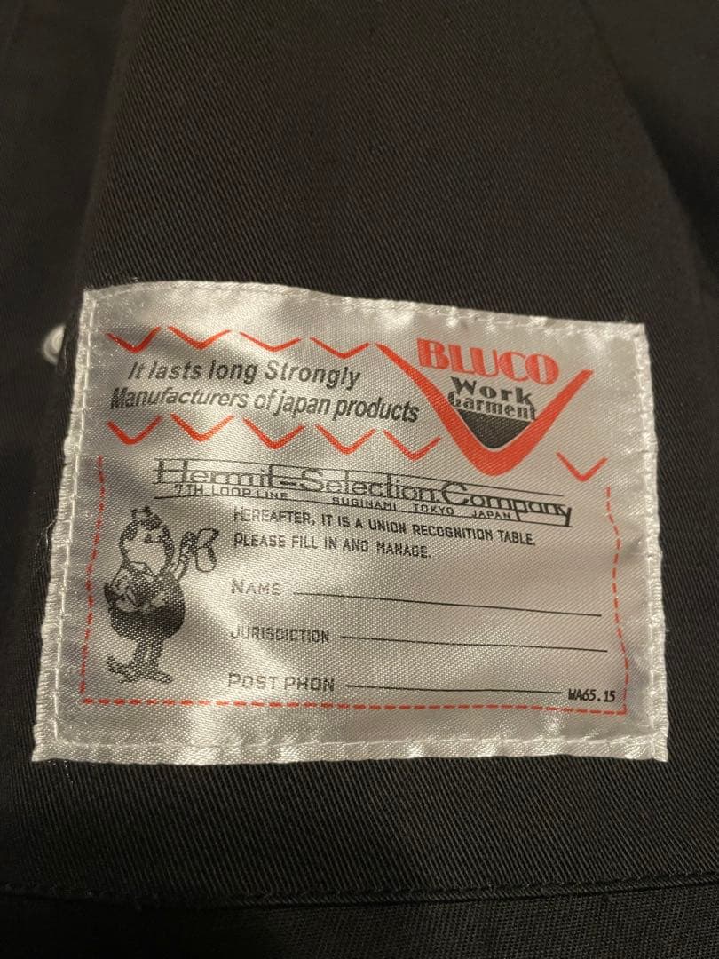 BLUCO　ブルコ　カバーオール　 カラー　BLACK
