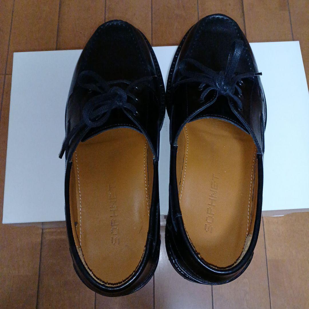 黒レザー モカシンシューズ レースアップ