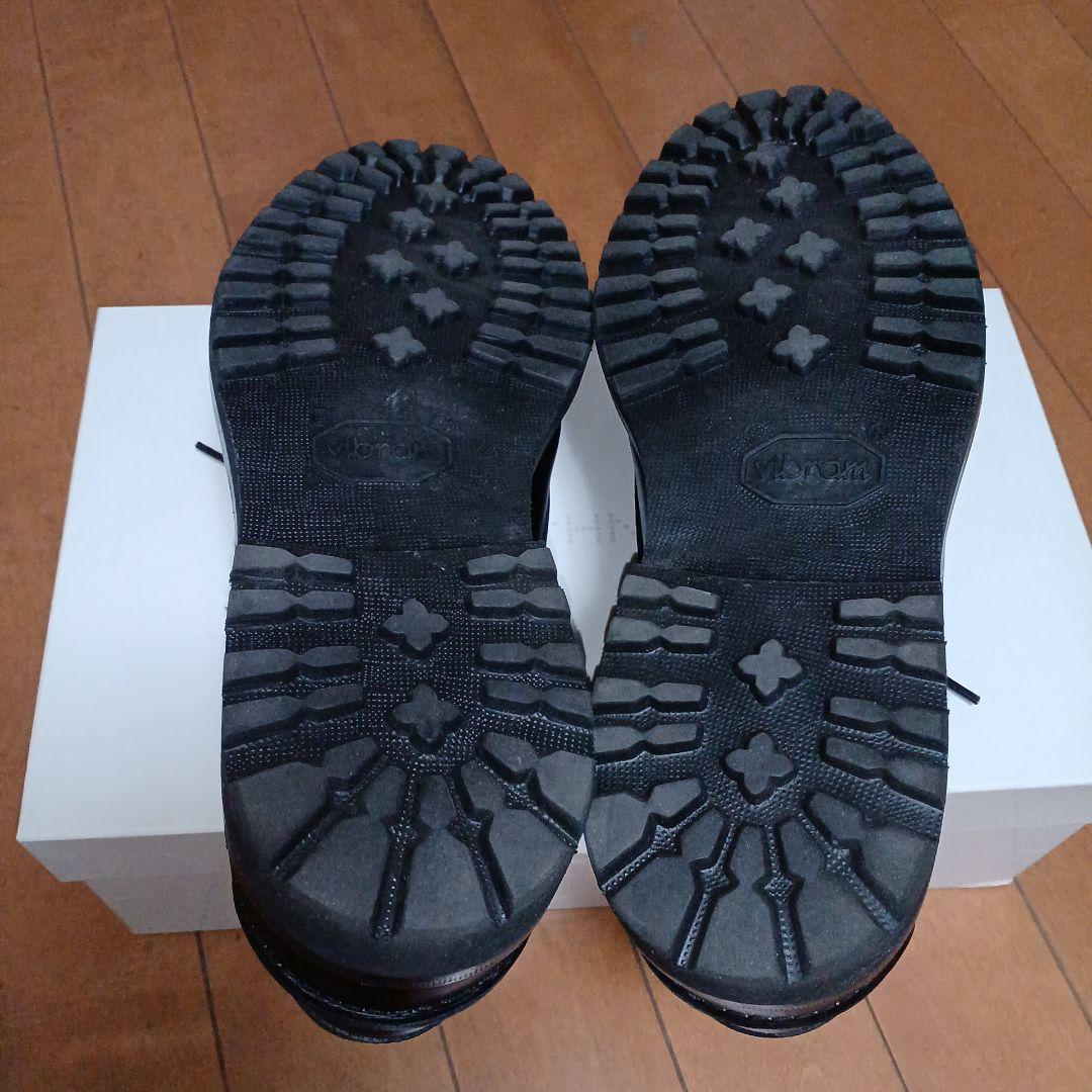 黒レザー モカシンシューズ レースアップ