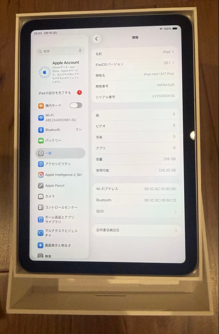 フグアナiPad mini／Wi-Fiモデル256／スペースグレイ第7世代