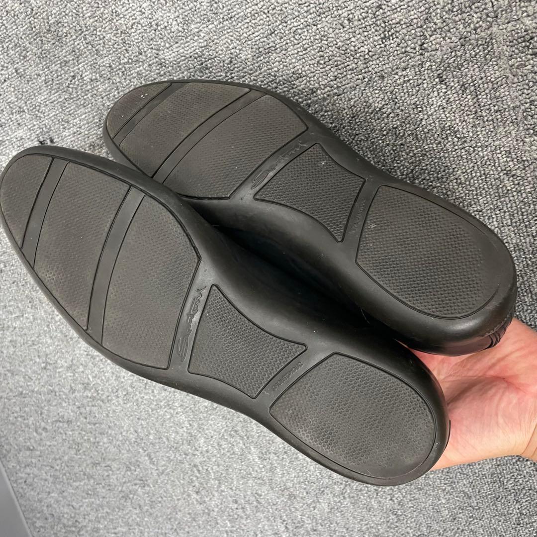 サントーニ Santoni ローカットスニーカー レザー ブラック 8 1/2