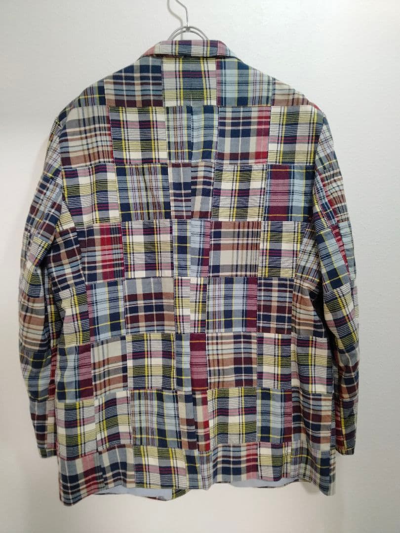 LANDS END パッチワーク　テーラードジャケット　チェック　00s