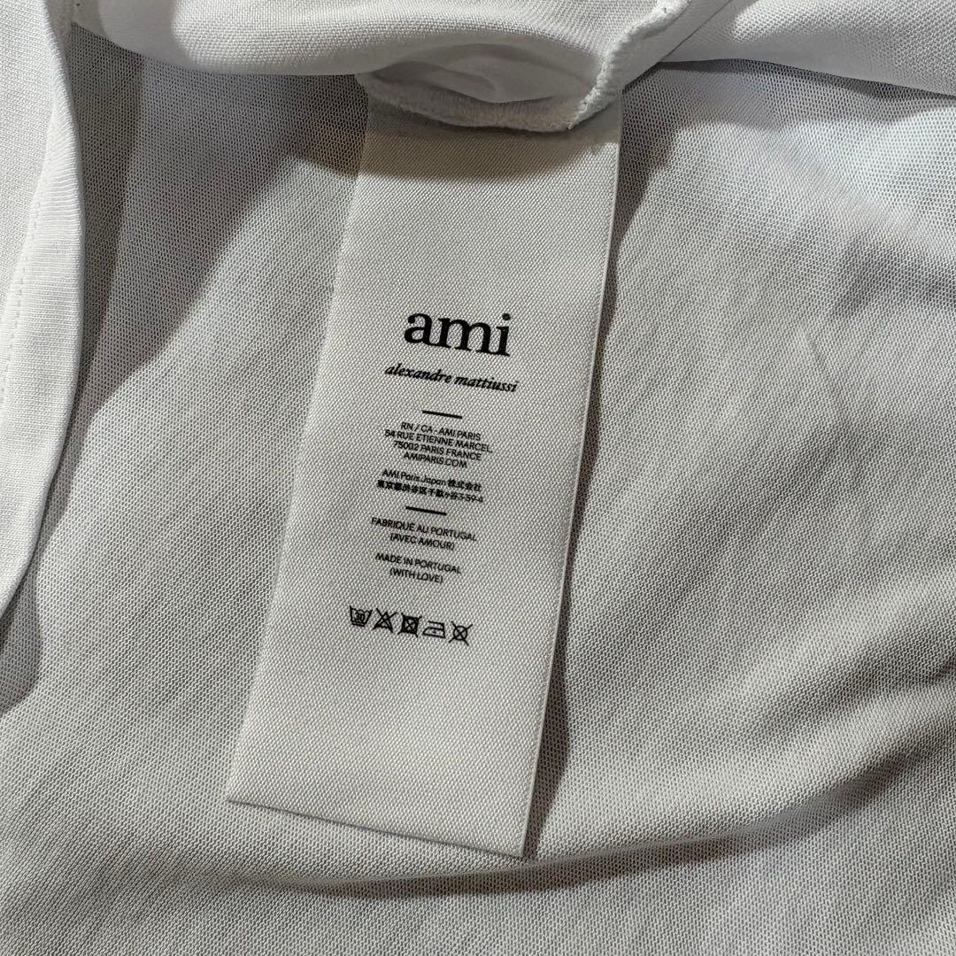 AMI PARIS アミパリス ハートロゴ刺繍 半袖 Tシャツ ホワイト