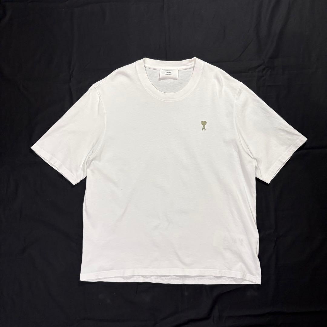 AMI PARIS アミパリス ハートロゴ刺繍 半袖 Tシャツ ホワイト