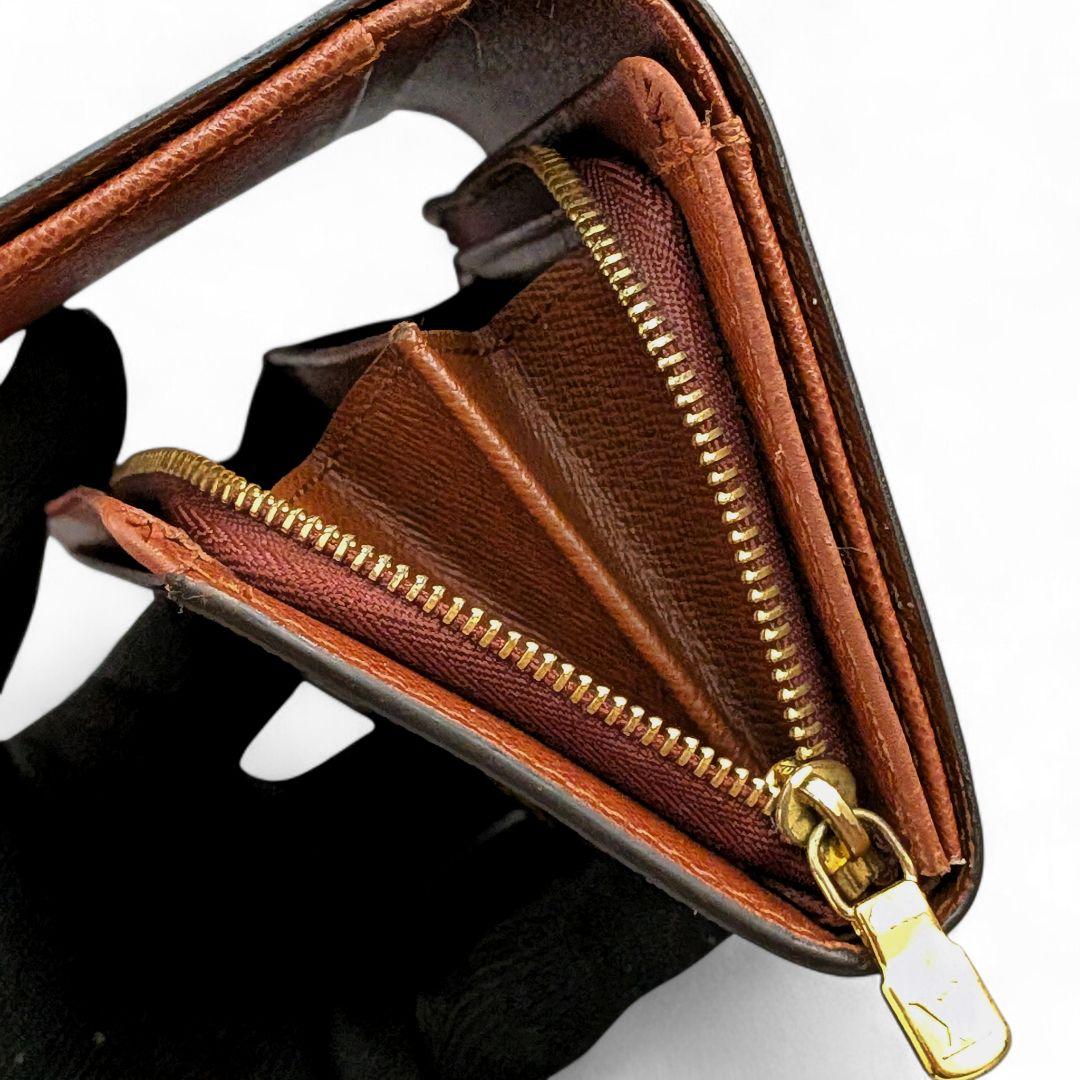 美品 ルイヴィトン モノグラム ポルトモネ ビエ トレゾール 折り財布