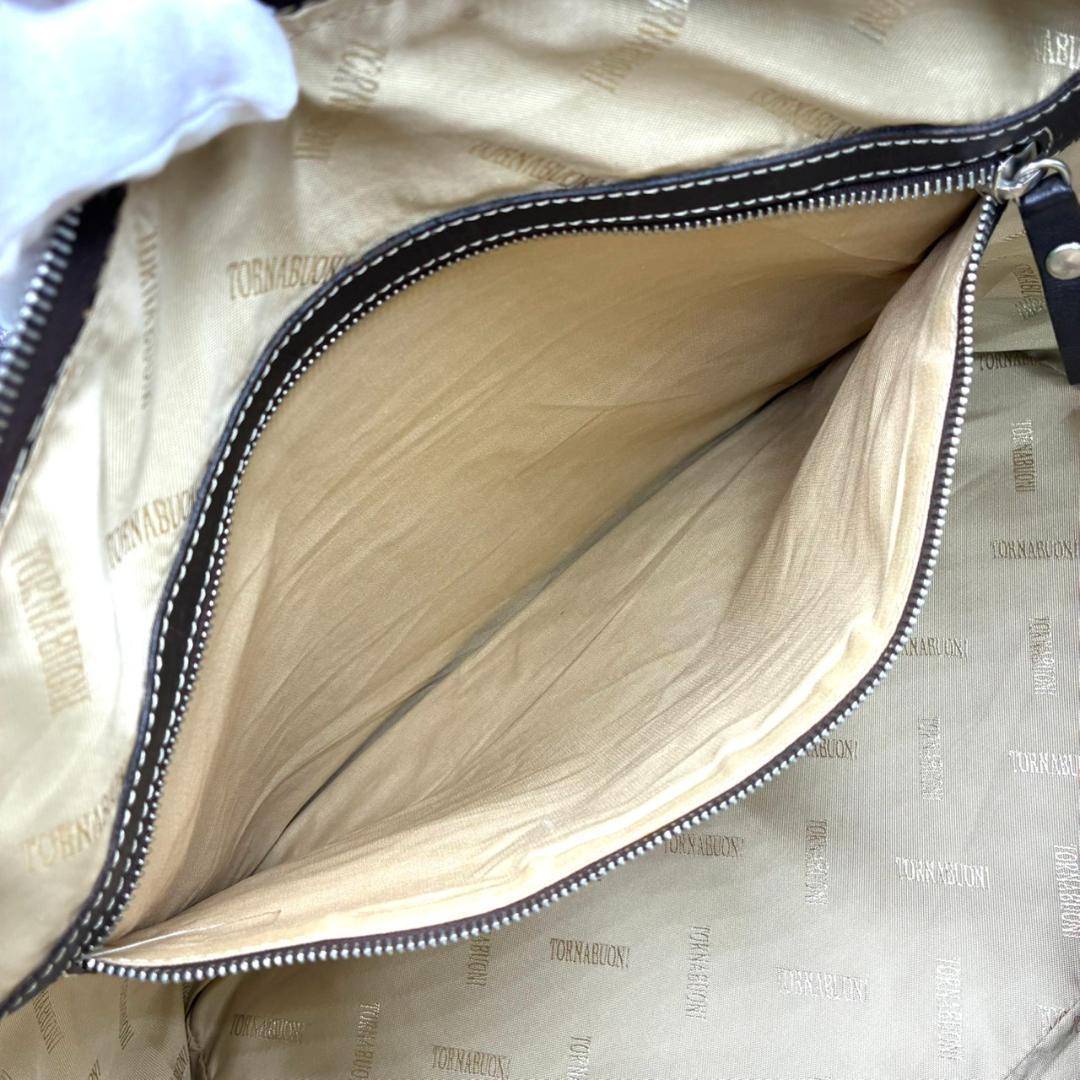美品 TORNABUONI 2way ボストンバッグ レザー ダークブラウン