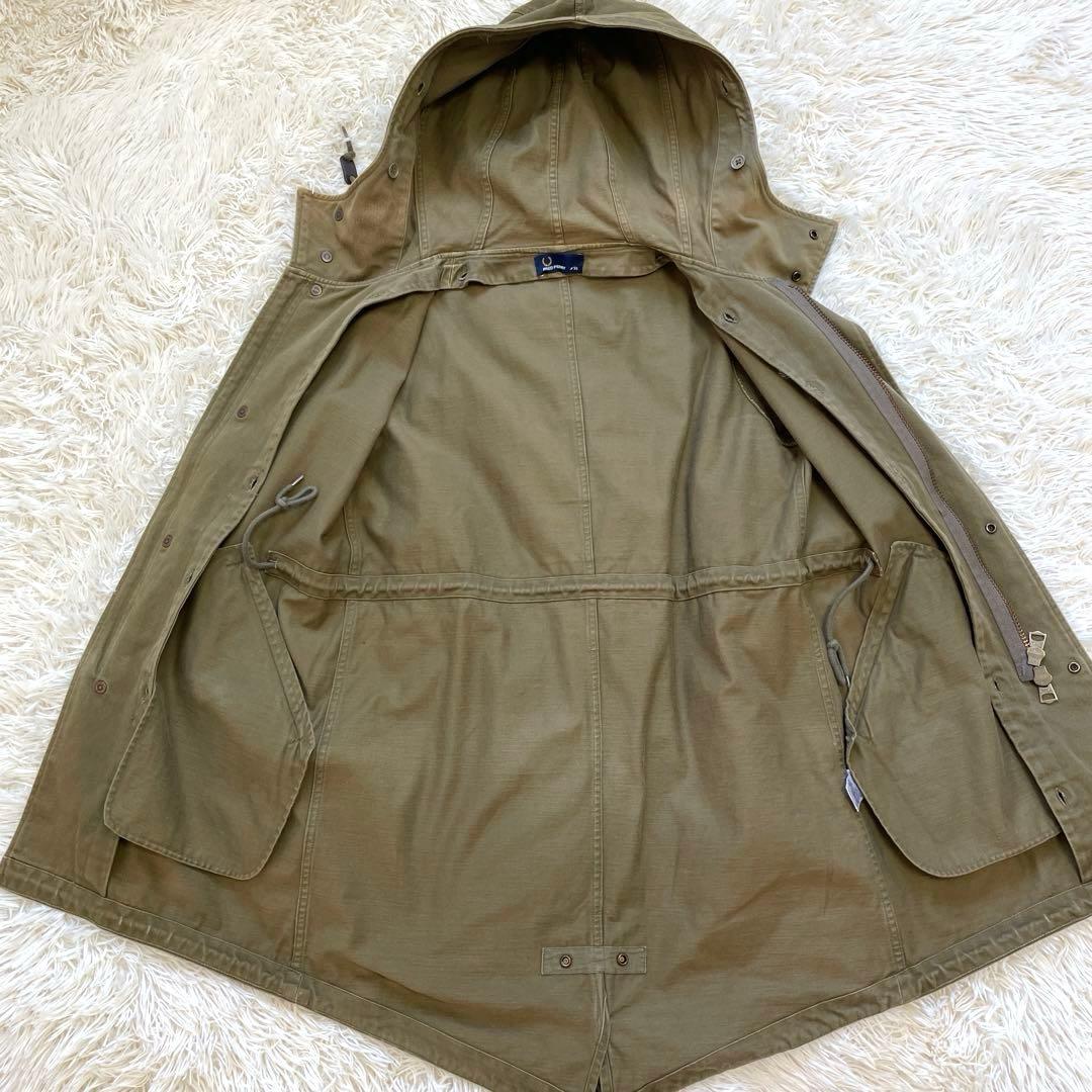 FRED PERRY カーキ インナー ロゴ ファー 3way モッズコート