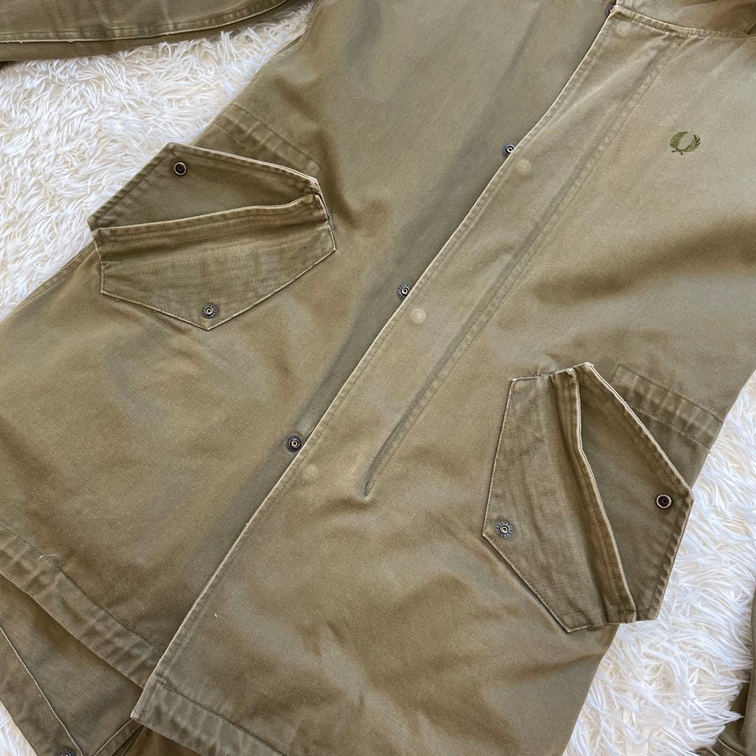 FRED PERRY カーキ インナー ロゴ ファー 3way モッズコート
